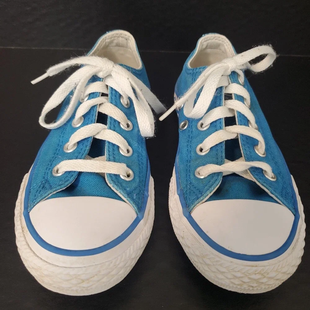 Converse All Star Chuck Taylor Dinoverse Youth 13 Blue Dinosaur Fossil Low Tops*